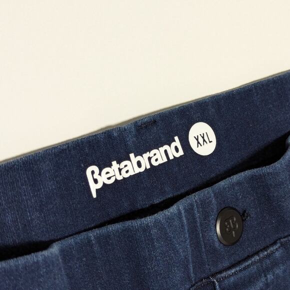 Betabrand Straight Leg 4 Pocket Jeans Stretch Denim Dark Indigo Blue Slimming - Picture 4 of 5